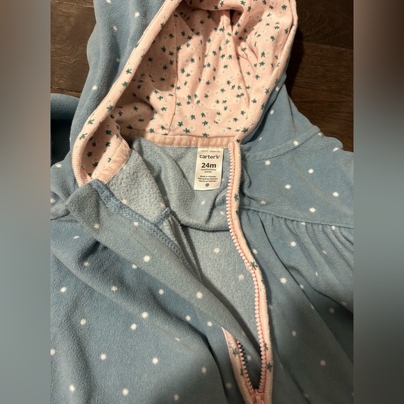 🌸 Baby Girl Hooded Zip-Up Fleece Jumpsuits warm for fall and winter toddler - Picture 6 of 7